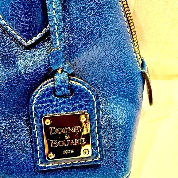 EUC Dooney & Bourke Royal Blue Pebbled Leather Zip Zip Satchel - Picture 2 of 10